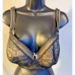 Cacique Womens Plus Size 42DDD Underwire Bra Black Lace Supportive Sexy